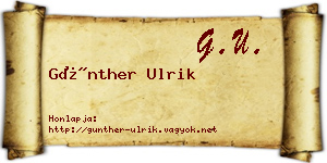 Günther Ulrik névjegykártya
