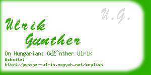 ulrik gunther business card
